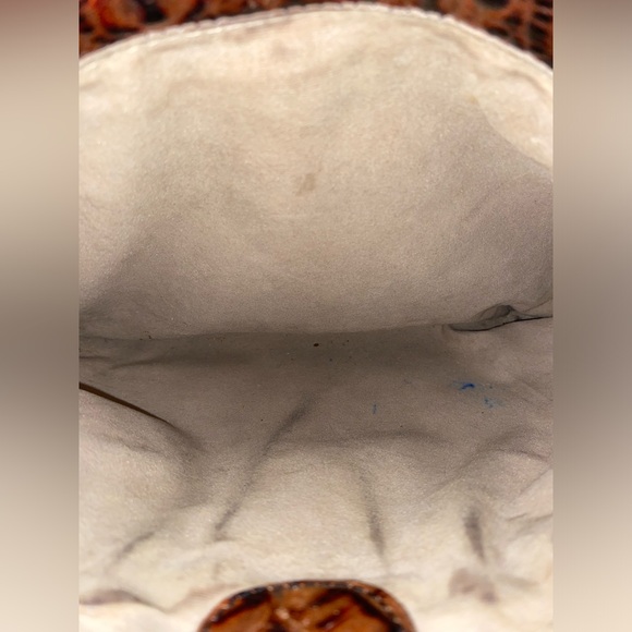 Brahmin Tuscan Shoulder Bag Pecan Croc Black Leather Purse - Picture 14 of 14